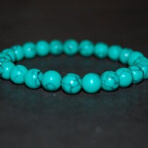 Green Howlite Bracelet,8mm Howlite Stone Beads Bracelet